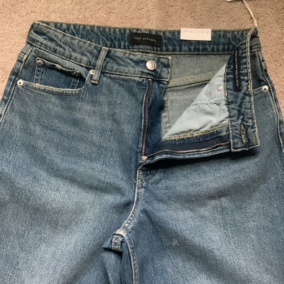 Free Assembly - The Super High Crop Wife Straight Jeans Sz 10 - Picture 9 of 11